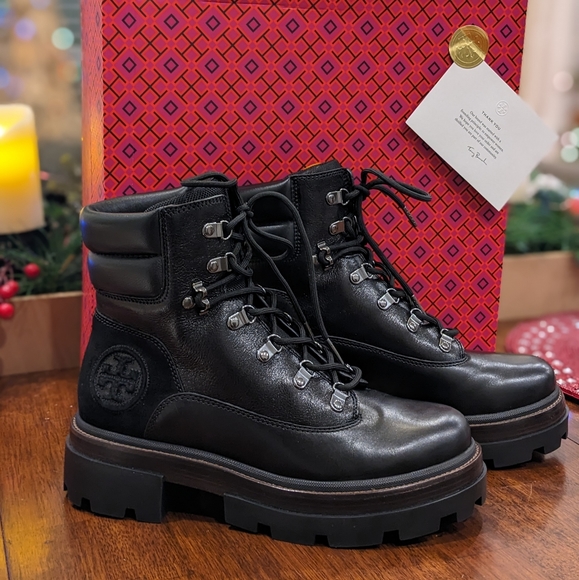 Tory Burch Shoes - Tory Burch Miller Leather Lug Sole Hiker Boot Size 10 + Dust Bag New in Box❤